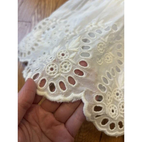 Sea New York Marina White Eyelet Long Sleeve Dress Lace Embroidered Size L - Picture 5 of 16
